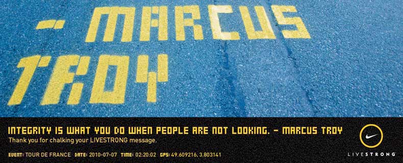 Press: Nike x Livestrong x Chalkbot x Marcus Troy- Tour de France